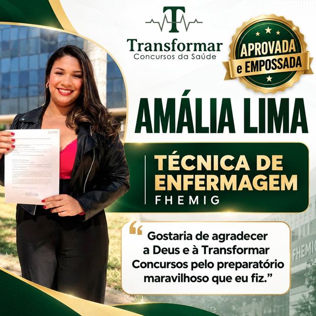 Amália Lima, aprovada e empossada como Técnica de Enfermagem na FHEMIG