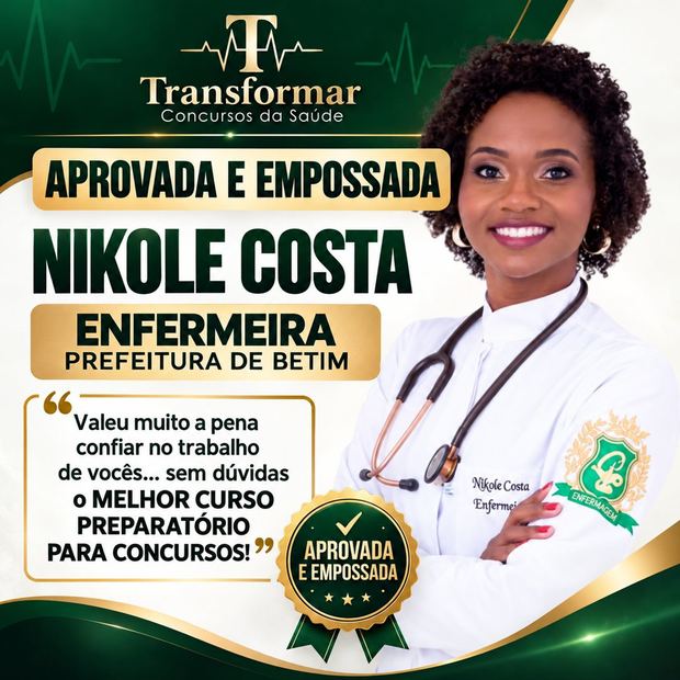 Nikole Costa, aprovada e empossada como Enfermeira na Prefeitura de Betim