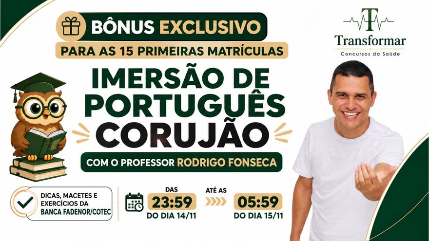 Bônus: Imersão de Português Corujão com o professor Rodrigo Fonseca